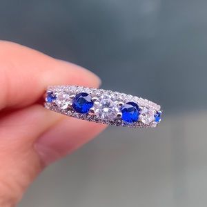 Jewelry - 925 silver wedding band promise Bridal Pave Ring Jewelry - 925 silver wedding band promise Bridal Pave Ring
